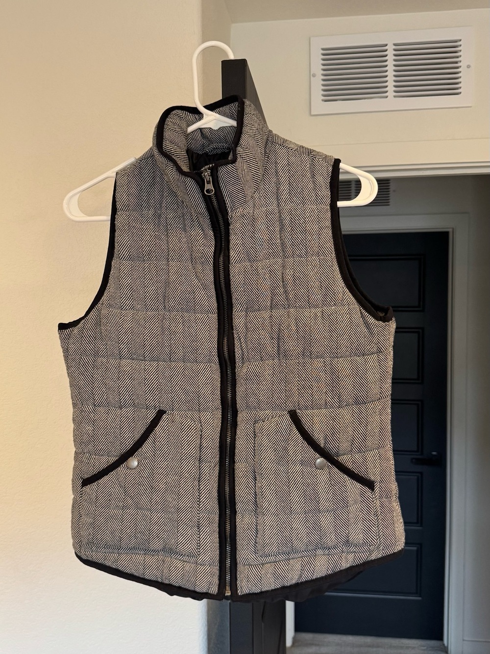 Merona Quilted Herringbone Puffer Vest - Grey